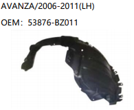 TOYOTA AVANZA/2006-2011 LH 53876-BZ011