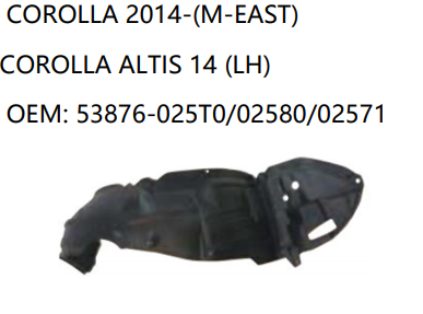 TOYOTA COROLLA 2014-COROLLA ALTIS 14 LH 53876-025T0/02580/02571