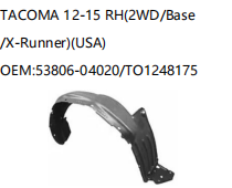 TOYOTA TACOMA 12-15 RH 2WD/Base/X-Runner 53806-04020/TO1248175