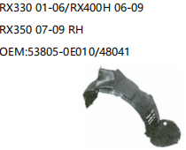 LEXUS RX330 01-06/RX400H 06-09 RX350 07-09 RH 53805-0E010/48041