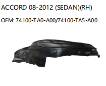 HONDA ACCORD 08-2012 SEDAN RH 74100-TA0-A00/74100-TA5-A00