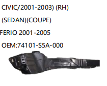 HONDA CIVIC/2001-2003 RH SEDAN COUPE FERIO 2001-2005 74101-S5A-000