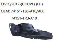 HONDA CIVIC/2012-COUPE LH 74151-TS8-A10/A00 74151-TR3-A10