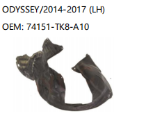HONDA ODYSSEY/2014-2017 LH 74151-TK8-A10