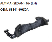 NISSAN ALTIMA  SEDAN 16- LH 63841-9HS0A