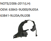 NISSAN NOTE/2006-2011 LH 63843-9U000/9U05A 63841-9U20A/9U20B