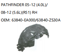 NISSAN PATHFINDER 05-12 4.0L/08-12 5.6L R51 RH 63840-EA000/63840-ZS30A
