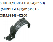 NISSAN SENTRA/00-06 LH B15U B15X LH 63843-4Z800