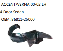 ACCENT/VERNA 00-02 4 Door Sedan OEM: 86811-25000