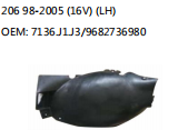 206 98-2005 (16V) (LH) OEM: 7136.J1.J3/9682736980