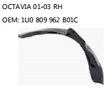 OCTAVIA 01-03 RH OEM: 1U0 809 962 B01C