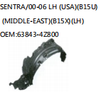 SENTRA/00-06 LH (USA)(B15U) (MIDDLE-EAST)(B15X)(LH) OEM:63843-4Z800