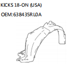 KICKS 18-ON (USA) OEM:638435RL0A