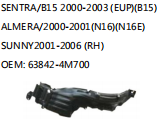 SENTRA/B15 2000-2003 (EUP)(B15)ALMERA/2000-2001(N16)(N16E)SUNNY2001-2006 (LH) OEM: 63842-4M700