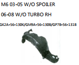 M6 03-05 W/O SPOILER 06-08 W/O TURBO RH GK2A-56-130K/GM9A-56-130B/GP7B-56-131B