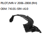 PILOT/MR-V 2006-2008 (RH) OEM: 74101-S9V-A10