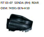 FIT 03-07 SENDA (RH) REAR OEM: 74591-SEN-H10