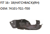 FIT 16- 18(HATCHBACK)(RH) OEM: 74101-TG1-T00