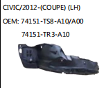 CIVIC/2012-(COUPE) (LH) OEM: 74151-TS8-A10/A00 74151-TR3-A10