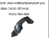 CIVIC 2016-HYBRID/SEDAN/EUP (LH) OEM: 74151-TET-H10 74151-TBA-A00