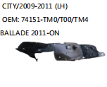 CITY/2009-2011 (LH) OEM: 74151-TM0/T00/TM4 BALLADE 2011-ON