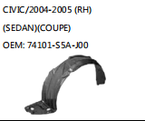 CIVIC/2004-2005 (RH)(SEDAN)(COUPE) OEM: 74101-S5A-J00