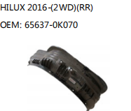 HILUX 2016-(2WD)(RR) OEM: 65637-0K070