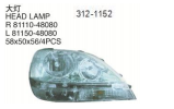大灯 HEAD LAMP 312-1152 OEM:R 81110-48080 L 81150-48080 58*50*56/4PCS