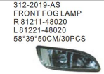 FRONT FOG LAMP 312-2019-AS OEM:R 81211-48020 L 81221-48020 58*39*50CM/30PCS