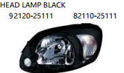 HEAD LAMP BLACK 92120-25111 82110-2511