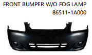 FRONT BUMPER W/O FOG LAMP 86511-1A000