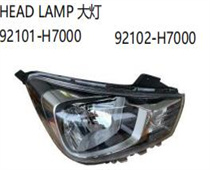 FOR KIA PEGAS/SOLUTO 2018 HEAD LAMP大灯92101-H7000 92102-H7000